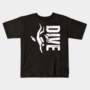 DIVE | Distressed Scuba Diving Design Kids T-Shirt